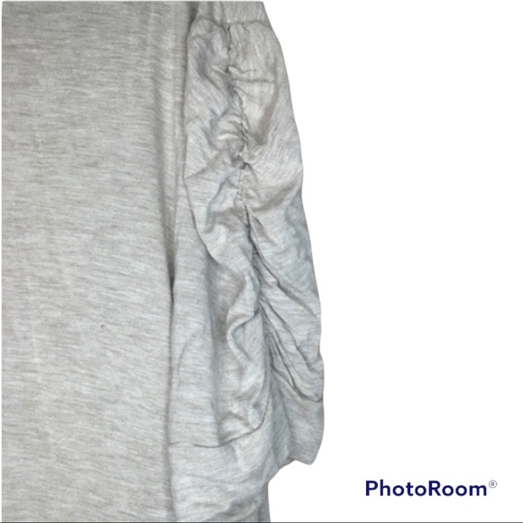 Ambiance Apparel Light Gray Short Sleeve Open Cardigan. - Picture 5 of 5